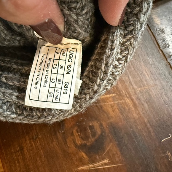 Gray Knit Button-Up Boots - Picture 3 of 4